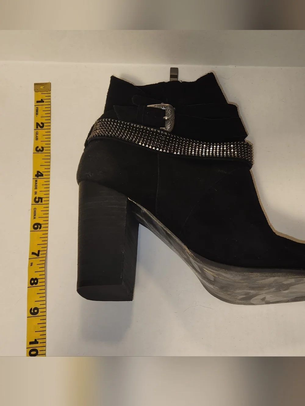 Women's Chinese Laundry Zanga Black Suede Ankle Boots Heeled Booties 8 NWOT NWOB
